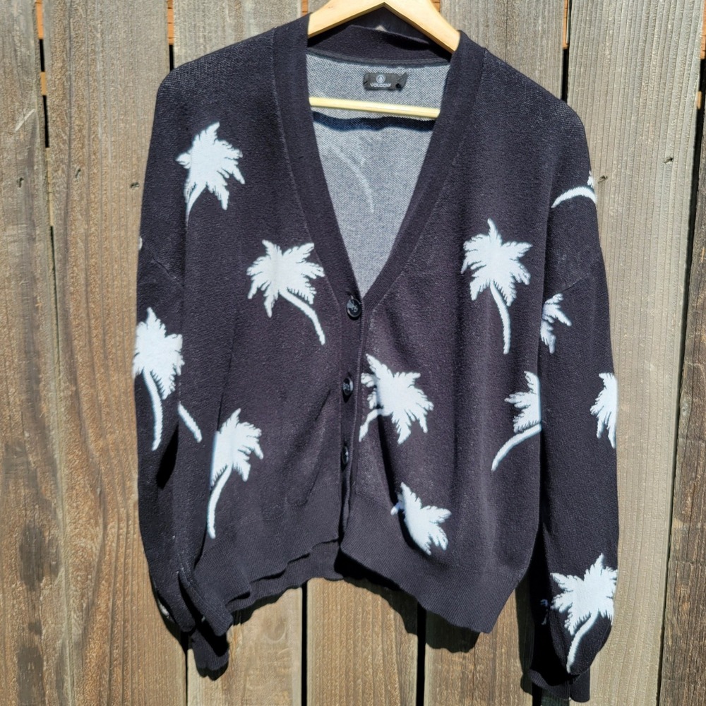 Volcom Mens Palm Tree Cardigan Sweater Cotton Knit Sz M Skater Streetwear